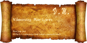 Vámossy Mariann névjegykártya