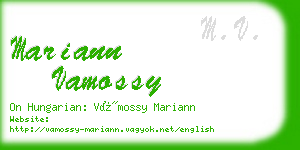 mariann vamossy business card